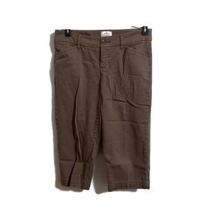 St Johns Bay Quality Apparel Brown Capris Pockets Petite Size 4P